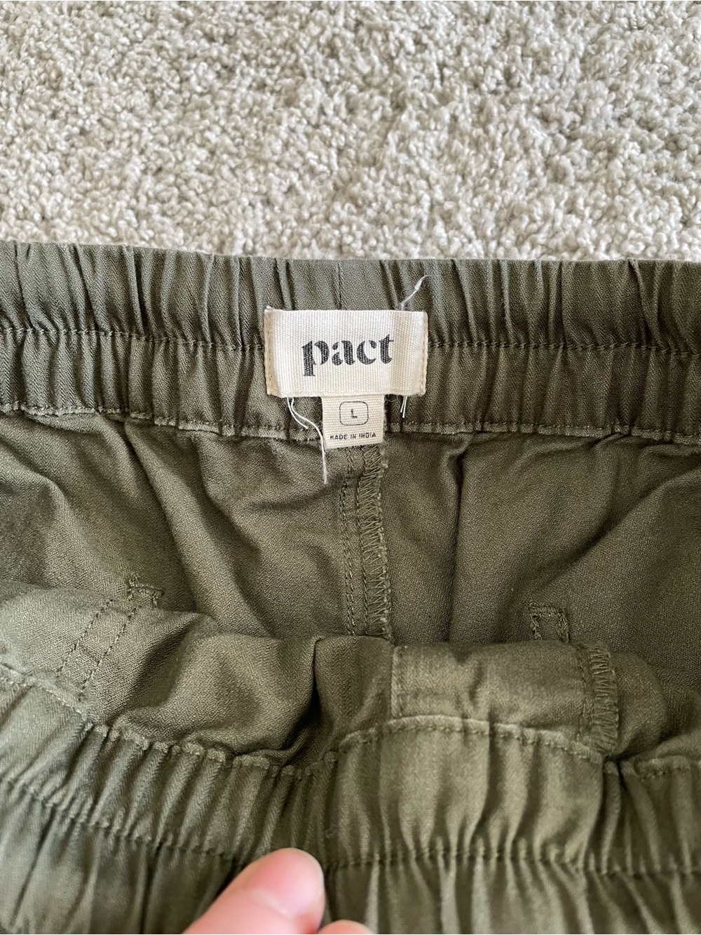 Pact Daily Twill Short Organic Cotton Olive Green Women’s Size Large Shorts - Picture 2 of 6